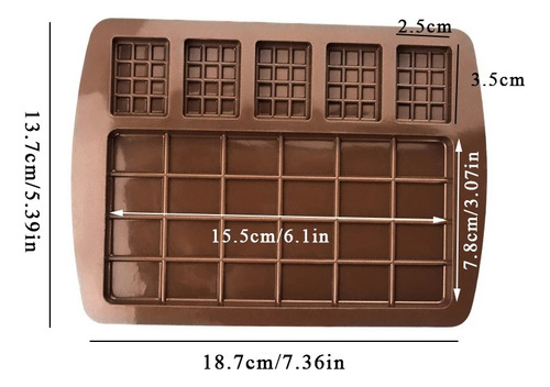 Molde Silicona Tableta De Chocolate Jabon Vela Salmón