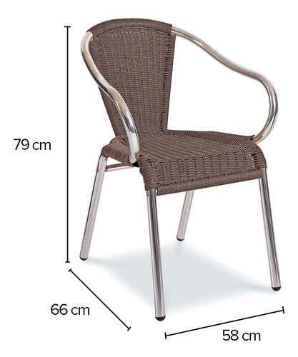 Silla Samba Asiento Y Respaldo Mimbre Color Cafe Marca Durex