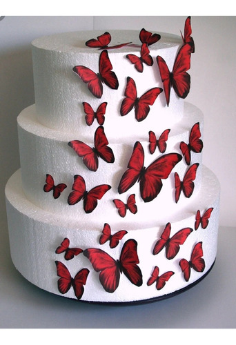 30 Mariposas Comestibles Rojas