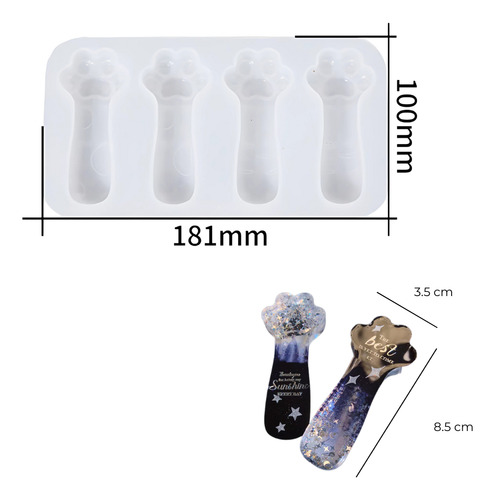 Molde De Silicón Para Resina 4 Huellas