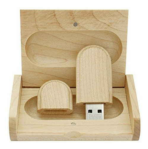 Unidad Flash Usb De Madera De Arce Con Caja De Madera U Disk