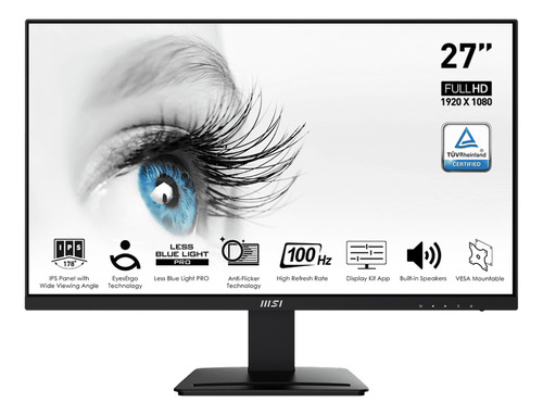 Monitor Ips Fhd 27'' Msi Mp273a Gaming Color Negro