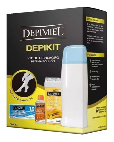 Aparelho Depilação Aquecedor Bivolt + Kit Depilação Depimiel