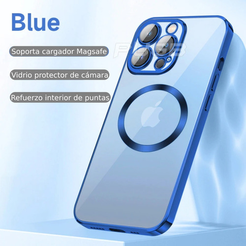 Carcasa Magsafe Metalizada Azul iPhone 14 Pro