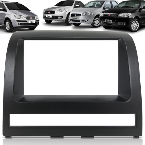 Imagem 1 de 10 de Moldura De Painel 2 Din Multimidia Dvd Mp5 Palio Strada Idea Siena 2005 2006 2007 2008 2009 2010 2011 2012 Preto