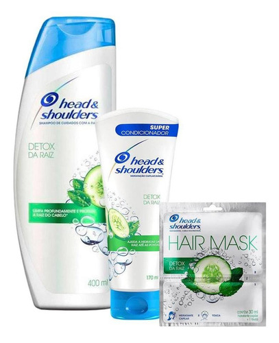 Kit Head & Shoulders Shampoo + Condicionador + Máscara+touca
