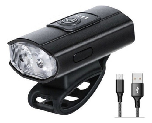 Luz Bicicleta Delantera Usb, Impermeable, Aluminio, 1200 Mah