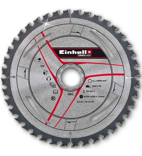 Hoja De Sierra Ingletadora Inalambrica Einhell Te-ms 18/210