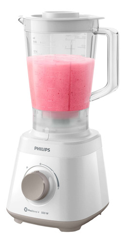 Imagen 2 de 2 de Licuadora Philips Daily Collection HR2129 2 L blanca con jarra de plástico 220V
