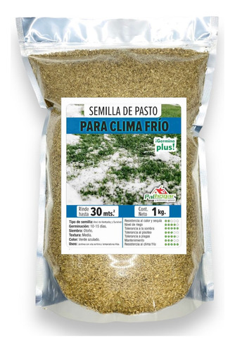 Semilla De Pasto Azul De Kentucky + Survivor 1kg Clima Frío