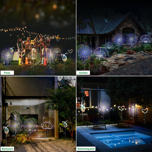 Luces Solares De Jardin A Prueba De Agua Led Multicolor Multicolor