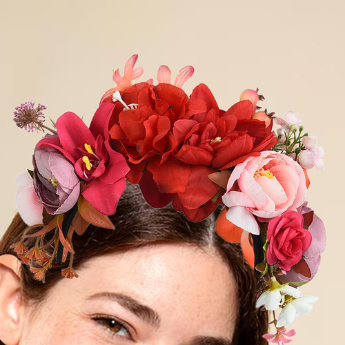Diadema De Flores Simuladas, De Boda, Corona De Flores,