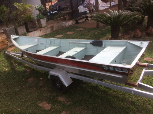 Barco Rebitado 5,00m, Motor 15hp Super Mercury, Carreta