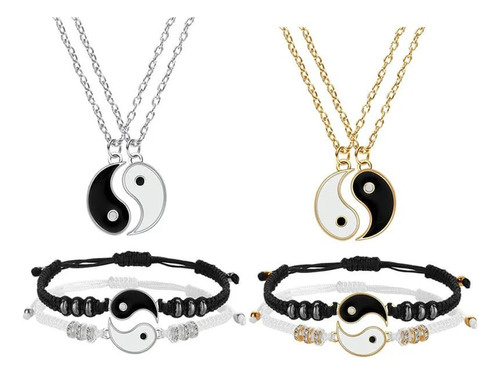 Collares Para Parejas Yin Yang Y Pulseras Ajustables Regalos