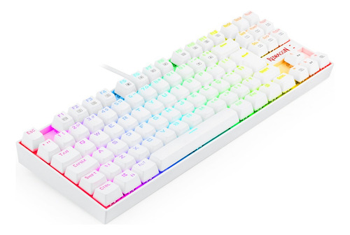 Teclado Magnético Gamer Kumara Pro Rgb Abnt2 Redragon Branco Português Brasil