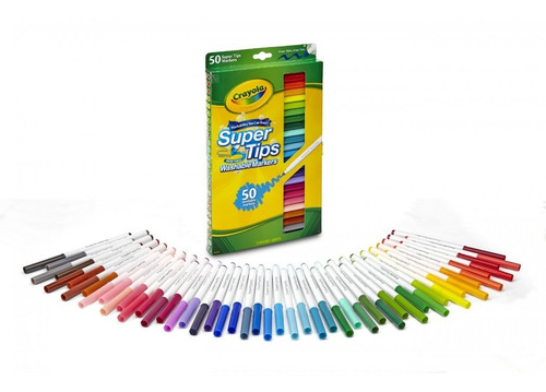 Imagen 2 de 3 de Crayola Supertips 50 Plumones Lavables Washable Niños