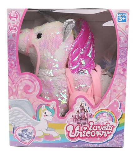 Muñeco Unicornio Interactivo Con Lentejuelas