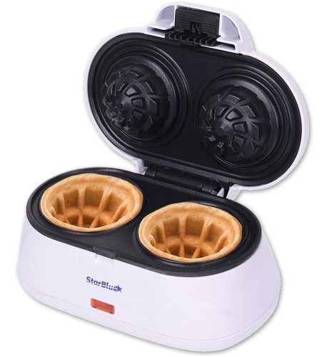 Recipiente Doble Para Hacer Waffles De Starblue, Color Bla