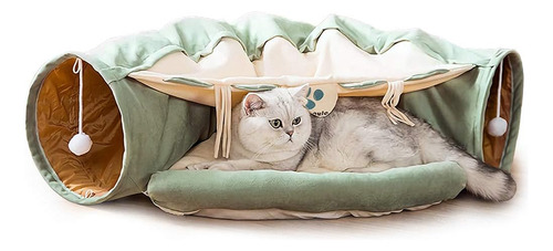 Dreamsoule Cama De Túnel Para Gatos, 2-en-1 Túnel De Juego P