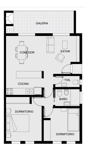 Departamento Tres Ambientes En Planta Baja A La Venta En Lujan