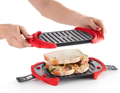 Lekue Rojo Cocina Parrilla Para Microondas Plancha Prensa