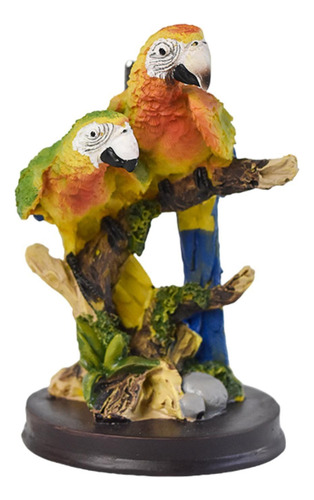 Figura De Loro Colorida 6,2 Cm X 6,2 Cm X 9,8 Cm 2 Loros