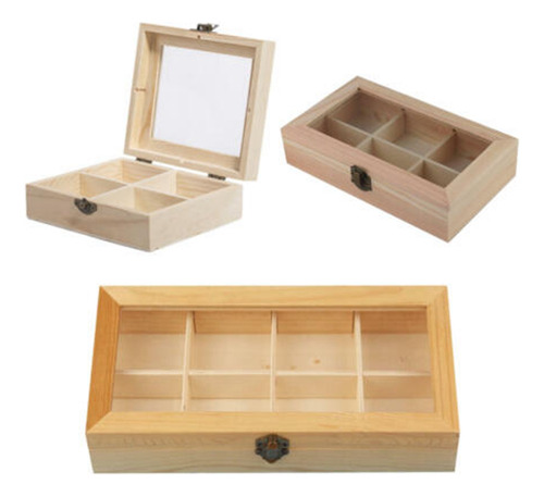 Caja Expositora De Almacenamiento Con 6 Compartimentos, Made