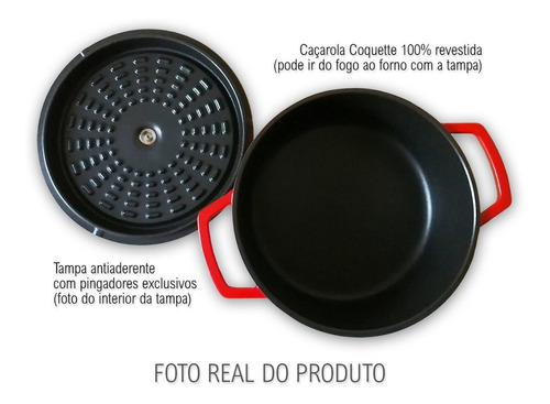 Imagem 3 de 4 de Caçarola Cocotte Francesa 20cm 3 L Linda Vermelha Tipo Staub