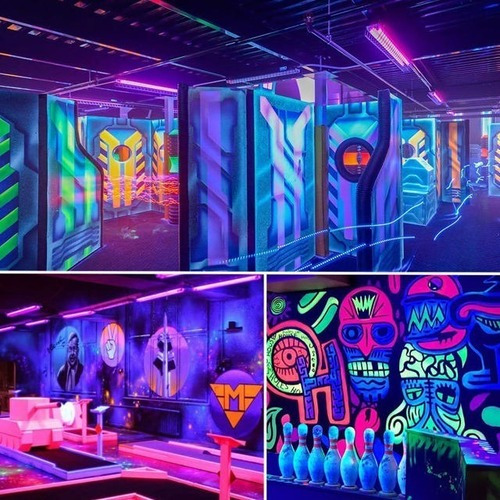 Imagen 4 de 4 de Foco Led Uv Barra Luz Negra 48w Reflector Fiesta Neon