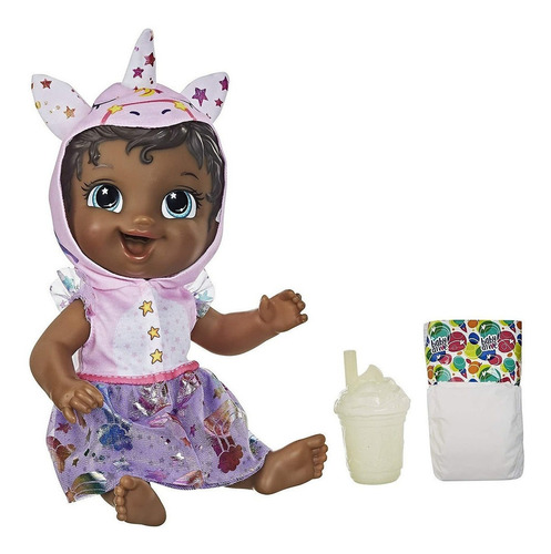 Boneca Baby Alive Tinycorn Unicorn Negra E9166 Hasbro