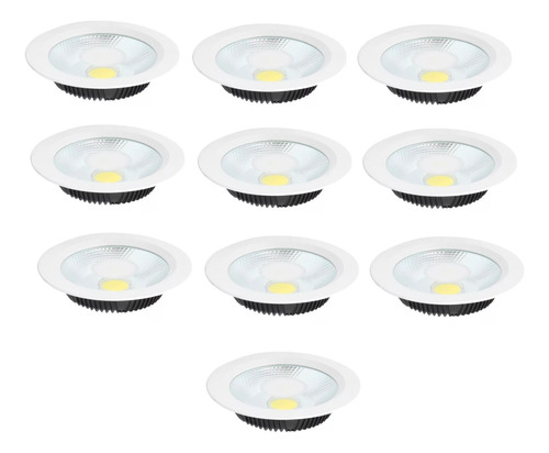 Foco Downlight Led 30w Embutido 22cm Redondo Luz Fria X10