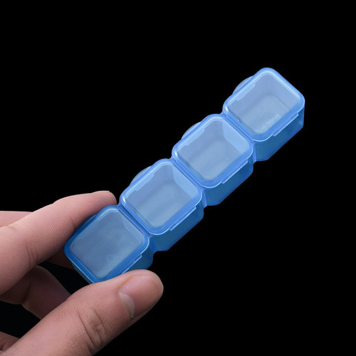 Caja De Almacenamiento Transparente De 28 Rejillas, 4 Cajas