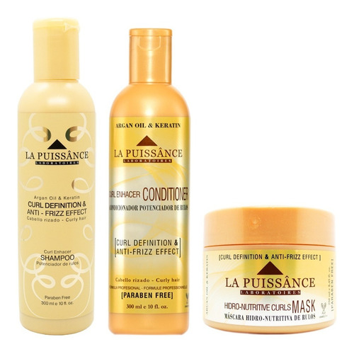 La Puissance Kit Shampoo + Acondicionador + Máscara Rulos 3c