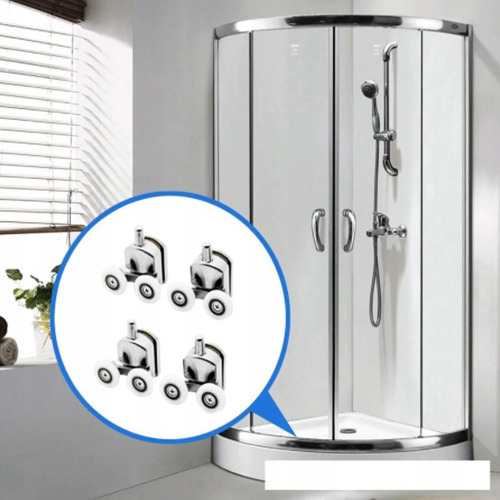 Polea De Puerta Corredera De Vidrio Para Baño, Doble Rueda D