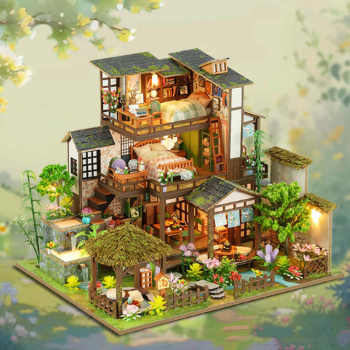 Casa De Muñecas Diy Miniatura Con Accesorios Decoración