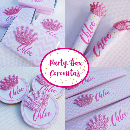 Grafica Impresa Candy Bar Coronitas Cumpleaños Princesas