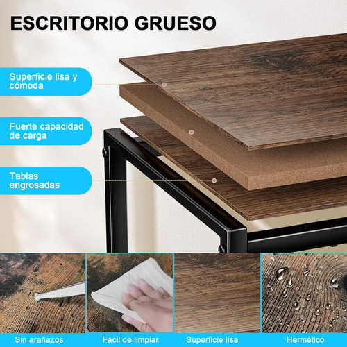 Escritorio Para Computadora,Furrific Escritorio Con Estante Removible,Escritorio de computadora de doble capa con soporte para computadora moderno Escritorio Para Oficina En Casa100 X 76 X 45cm
