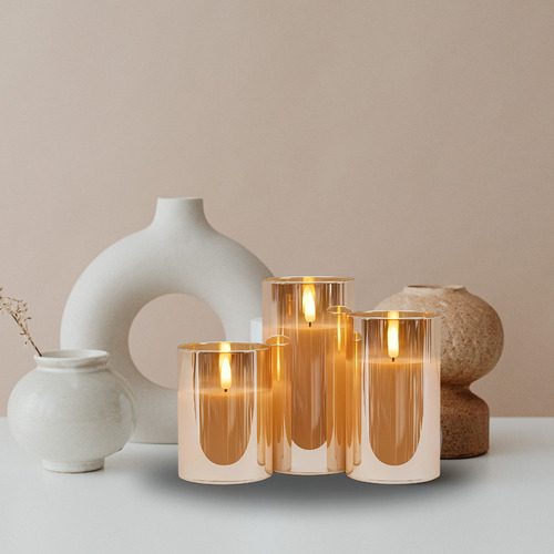 Set 2 Velas Led Llama Electrónica Decoración Interiores 10cm