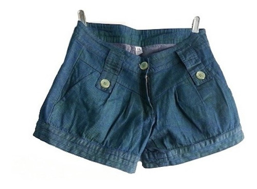 Short Rayado Con Talle Y Piernas Abuchonadas