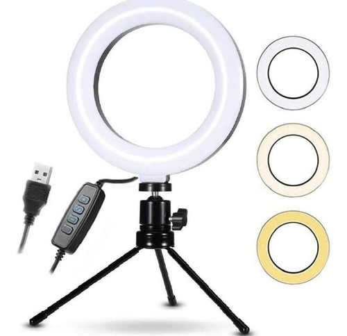 Ring Light Iluminador Selfie + Tripé Mesa Luz Led C Controle