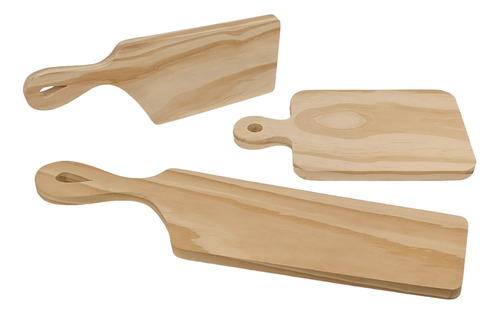 Set 3 Tablas Picar Proyectarte Madera Pino Resistente Cocina