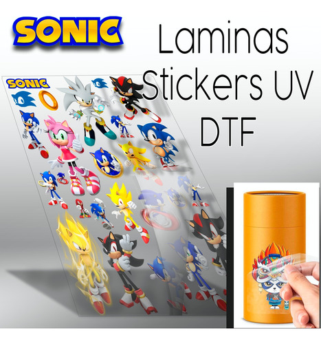 Stickers Uv Dtf Sonic The Hedgehog