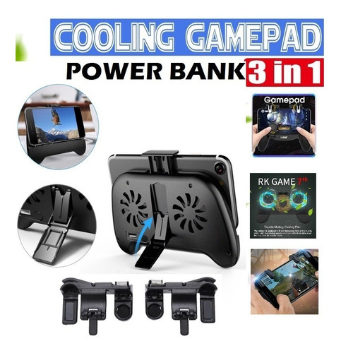 Control Joystick Cooler Power Bank Para Celular Gamer