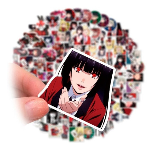 Calcomanias Stickers Kakegurui Manga Waifu X12und Surtido