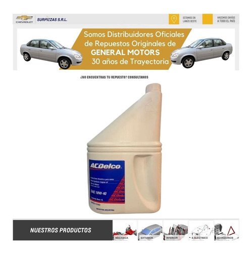 Imagen 3 de 12 de Filtro + Aceite Chevrolet 100% Classic 1.4 Semisint Acdelco