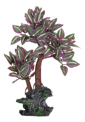 Hermoso Árbol De Simulación De Acuario Con Base De Resina Si