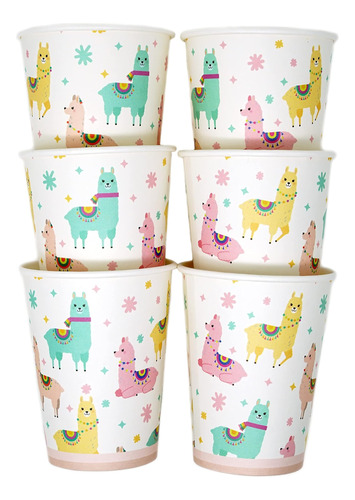 Chloe Elizabeth Llama Alpaca Party Vasos De Papel Biodegrada