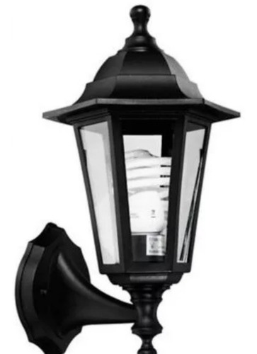  Farol De Pared 1 Luz E27 Plástico Negro!!!! 