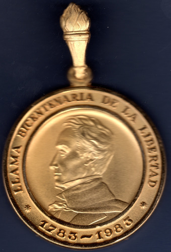 Medalla Simón Bolívar Llama Bicentenaria De La Libertad (Usado)