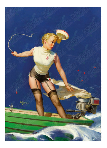 Póster Decorativo Arte Pin Up - Nostalgia Americana 1930s